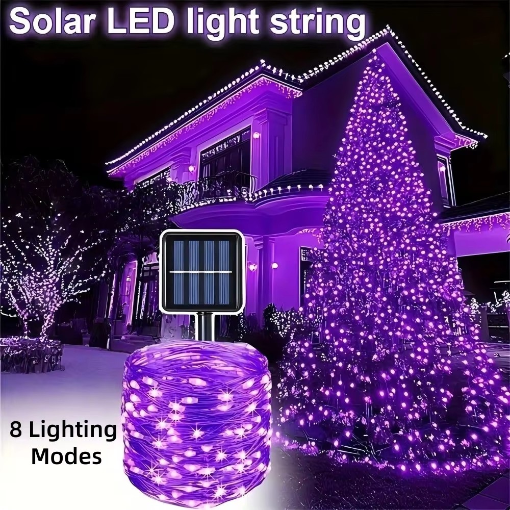 Halloween Led String Lights Orange - 1/2PC12M100LED 할로윈 장식 태양광 LED 구리
