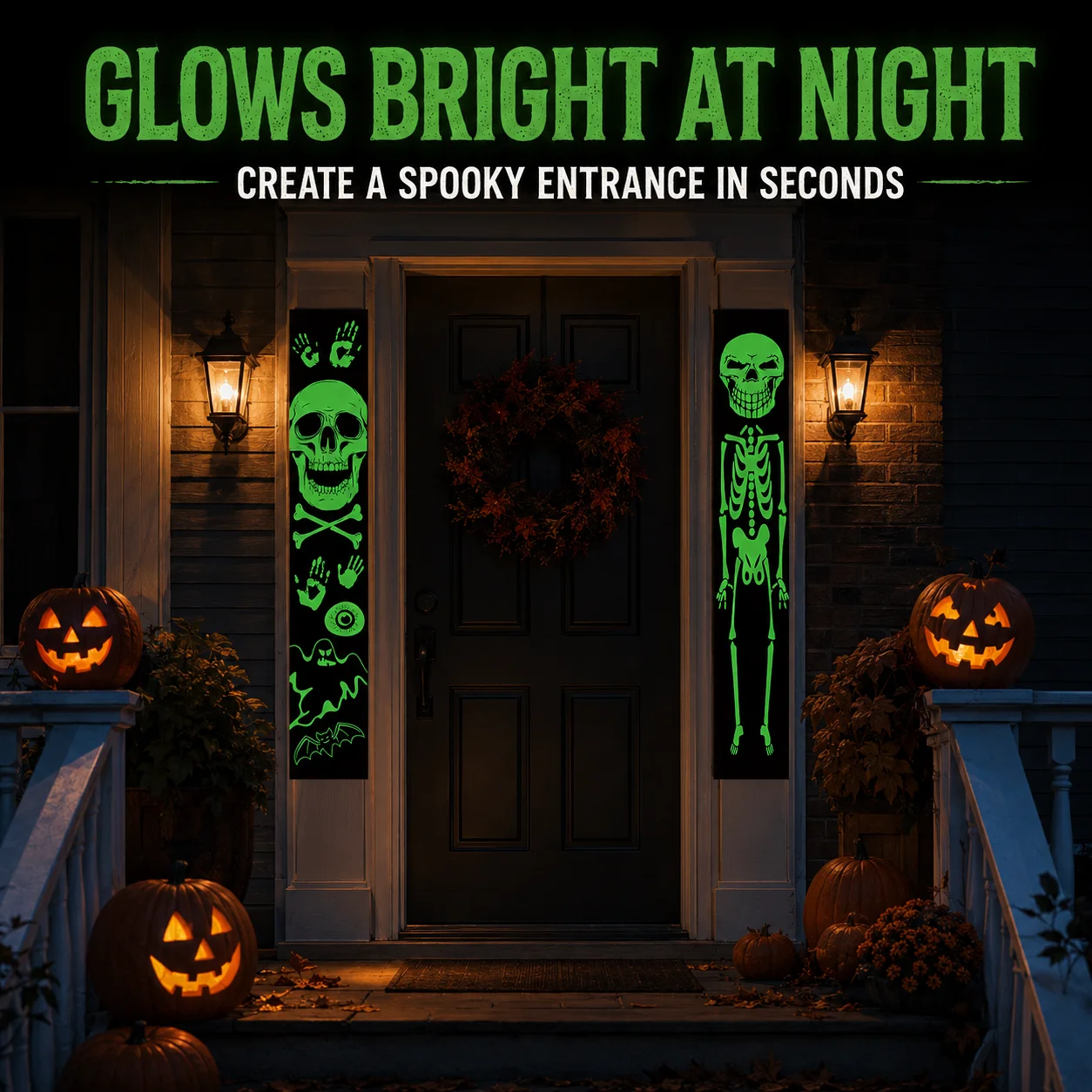 Halloween Skeleton Decoration - 어두운 곳에서 빛나는 할로윈 현관 장식용