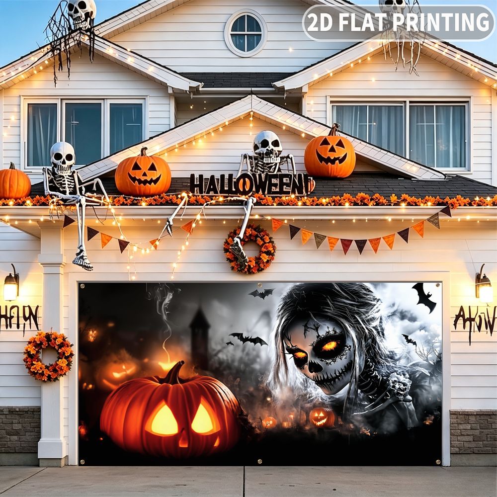 할로윈 파티용 2D 평면 배너 1개, 할로윈 해골, 호 - Halloween Skeleton Decoration 리뷰 및 가격