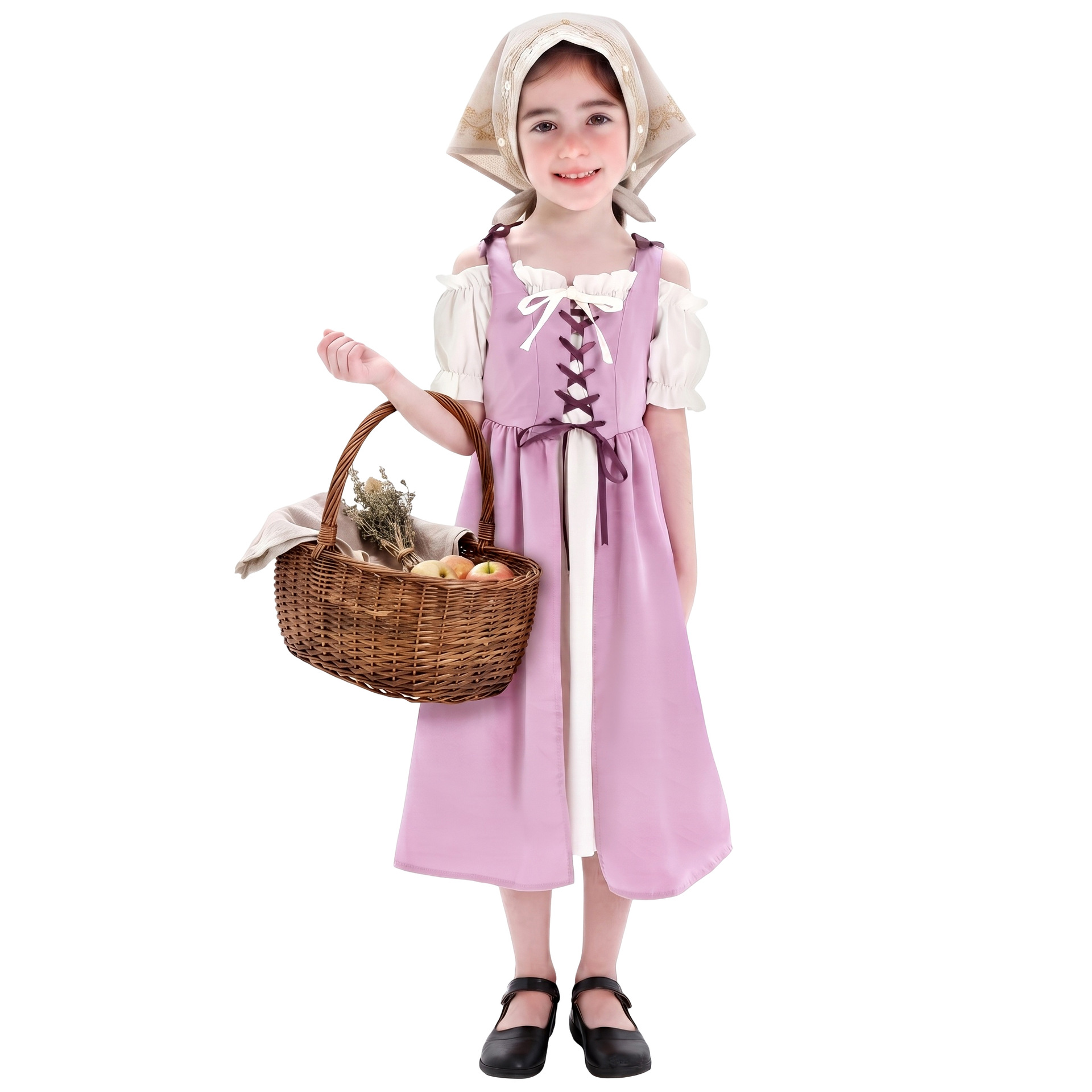 어린이용 중세풍 의상, 소녀용 빈티지 스타일의 전원풍  - Halloween Costume Kids 리뷰 및 가격