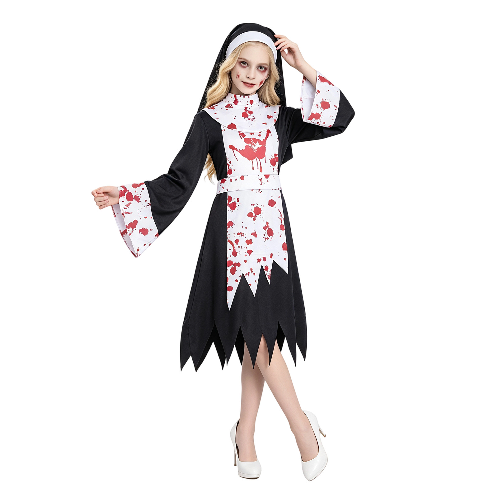 여성 어린이 할로윈 무서운 어두운 수녀 코스프레 의상  - Halloween Costume Kids 리뷰 및 가격