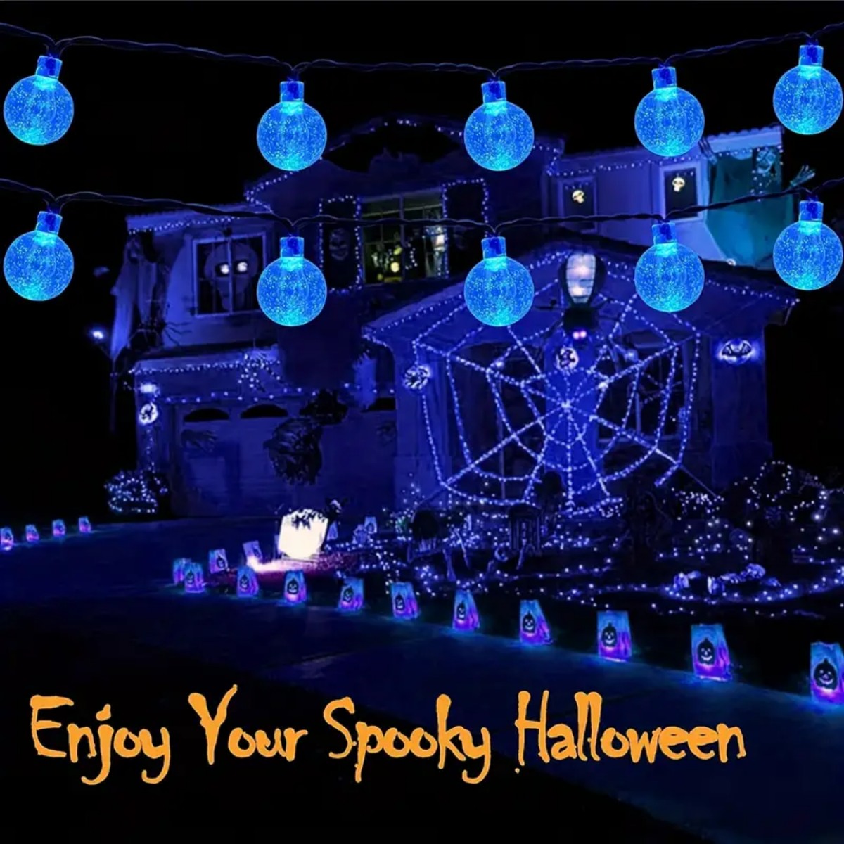 1pc 12m 100 LED 할로윈 보라색 & 오렌지  - Halloween Led String Lights Orange 리뷰 및 가격