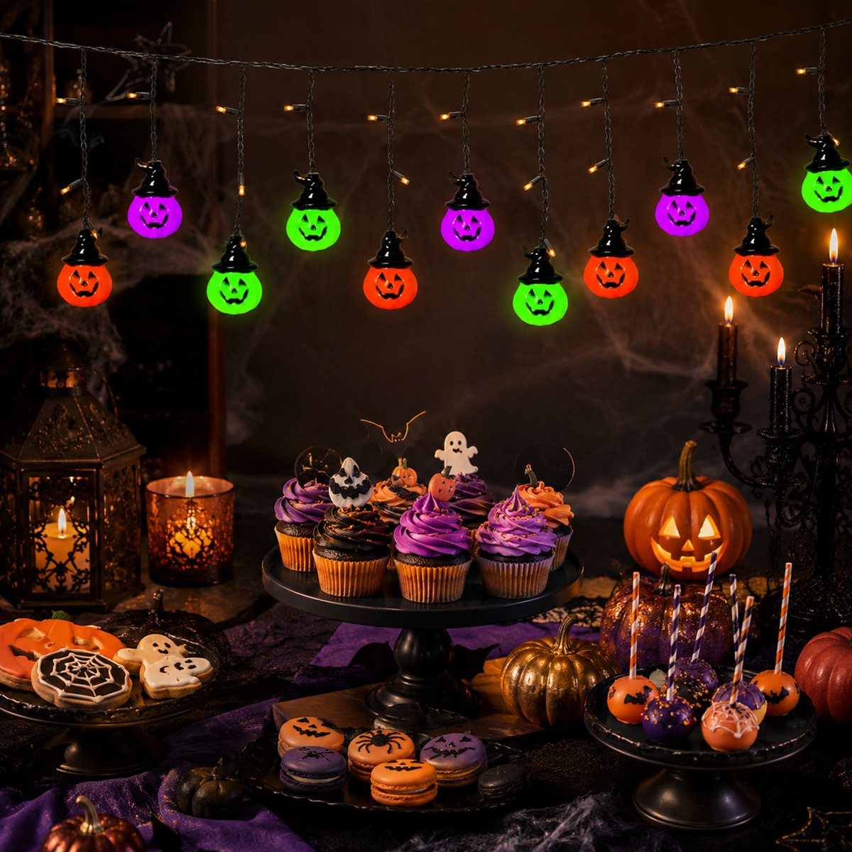 할로윈 무서운 10개의 마녀 모자 호박 조명 1개와 2 - Halloween Led String Lights Orange 리뷰 및 가격