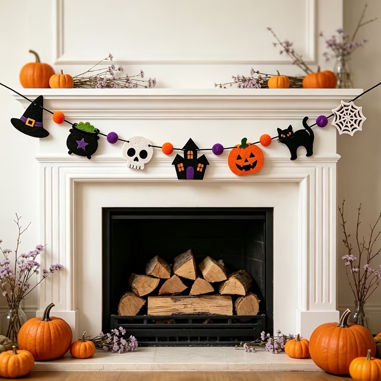 할로윈 펠트 가랜드 해골 검은 고양이 마녀 모자 호박  - Halloween Skeleton Decoration 리뷰 및 가격