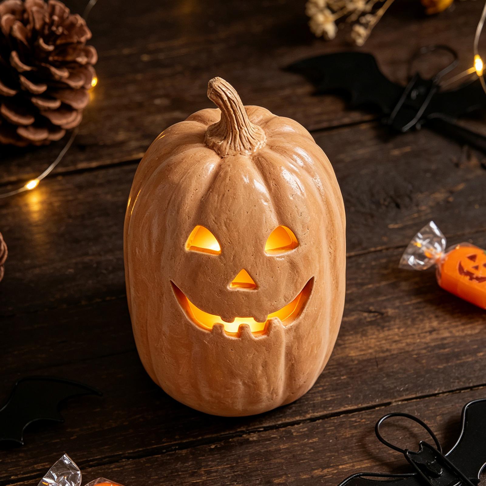 수제 레진 장식 호박 랜턴, 실내 테이블 센터피스용 야 - Pumpkin Lantern Halloween 리뷰 및 가격