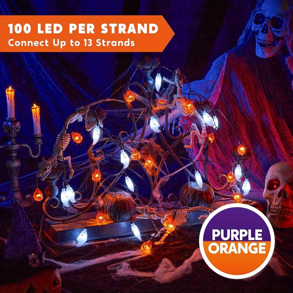 19.7피트 30개 LED 배터리 작동식 유령 호박 할 - Halloween Led String Lights Orange 리뷰 및 가격