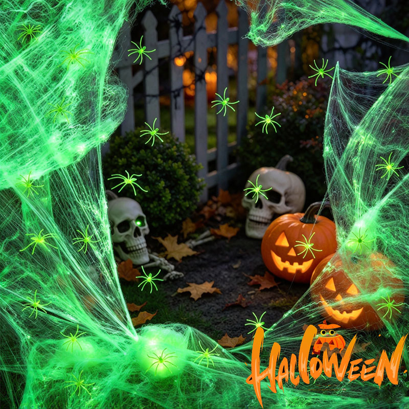 1~5세트 할로윈 야광 거미줄, 야광 실크 소재로 제작 - Spider Web Halloween Decoration 리뷰 및 가격