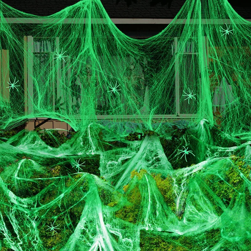 1~5세트 할로윈 야광 거미줄, 야광 실크 소재로 제작 - Spider Web Halloween Decoration 리뷰 및 가격